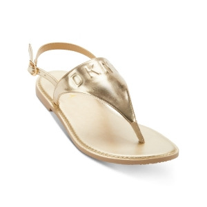 UPC 603556202098 product image for Dkny Womens Gold Logo Comfort T-Strap Cushioned Solar Round Toe Buckle Thong San | upcitemdb.com