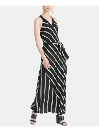 RACHEL ROY Womens Black Striped Sleeveless Maxi Sheath Evening Dress Size:  XS