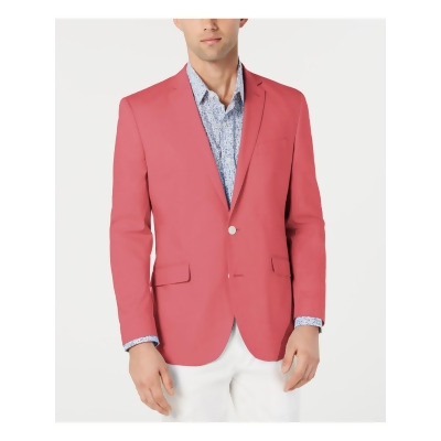 UNLISTED BY KENNETH COLE Mens UNLISTED BY KENNETH COLE Red Single Breasted, Slim Fit Cotton Sport Coat 46L 