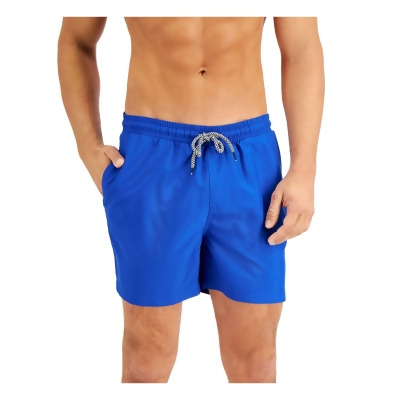 INC Mens Blue Drawstring Regular Fit Moisture Wicking Swim Trunks XL 