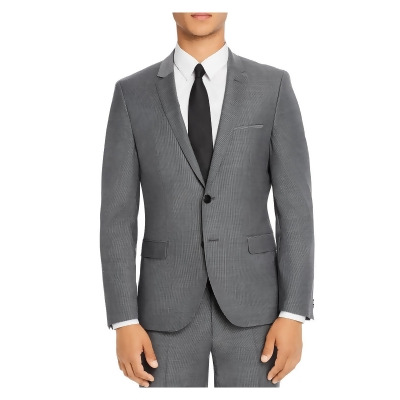 HUGO BOSS Mens Gray Single Breasted, Stretch, Extra Slim Fit Suit Separate Blazer Jacket 46R 
