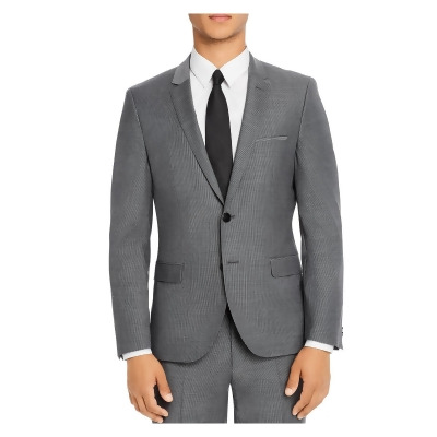 HUGO BOSS Mens Gray Single Breasted, Stretch, Extra Slim Fit Suit Separate Blazer Jacket 38R 