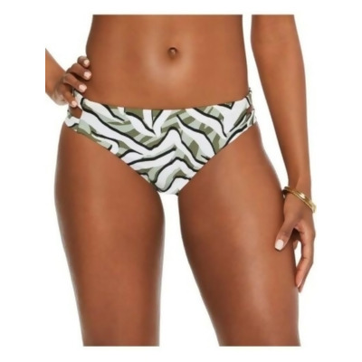 BAR III Women's Green Printed Stretch Strappy Sides Lined Full Coverage Hypno Beach Hipster Swimsuit Bottom XL 