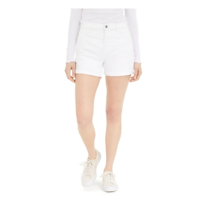 Jen 7 By 7 For All Mankind Womens White Stretch Pocketed Cuffed Shorts 16 