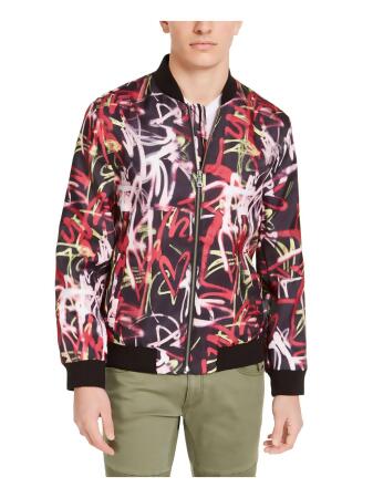INC Mens Red Patterned Zip Up Jacket 3X