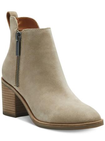 LUCKY BRAND Womens Beige Walba Square Toe Block Heel Leather Booties 5.5 M