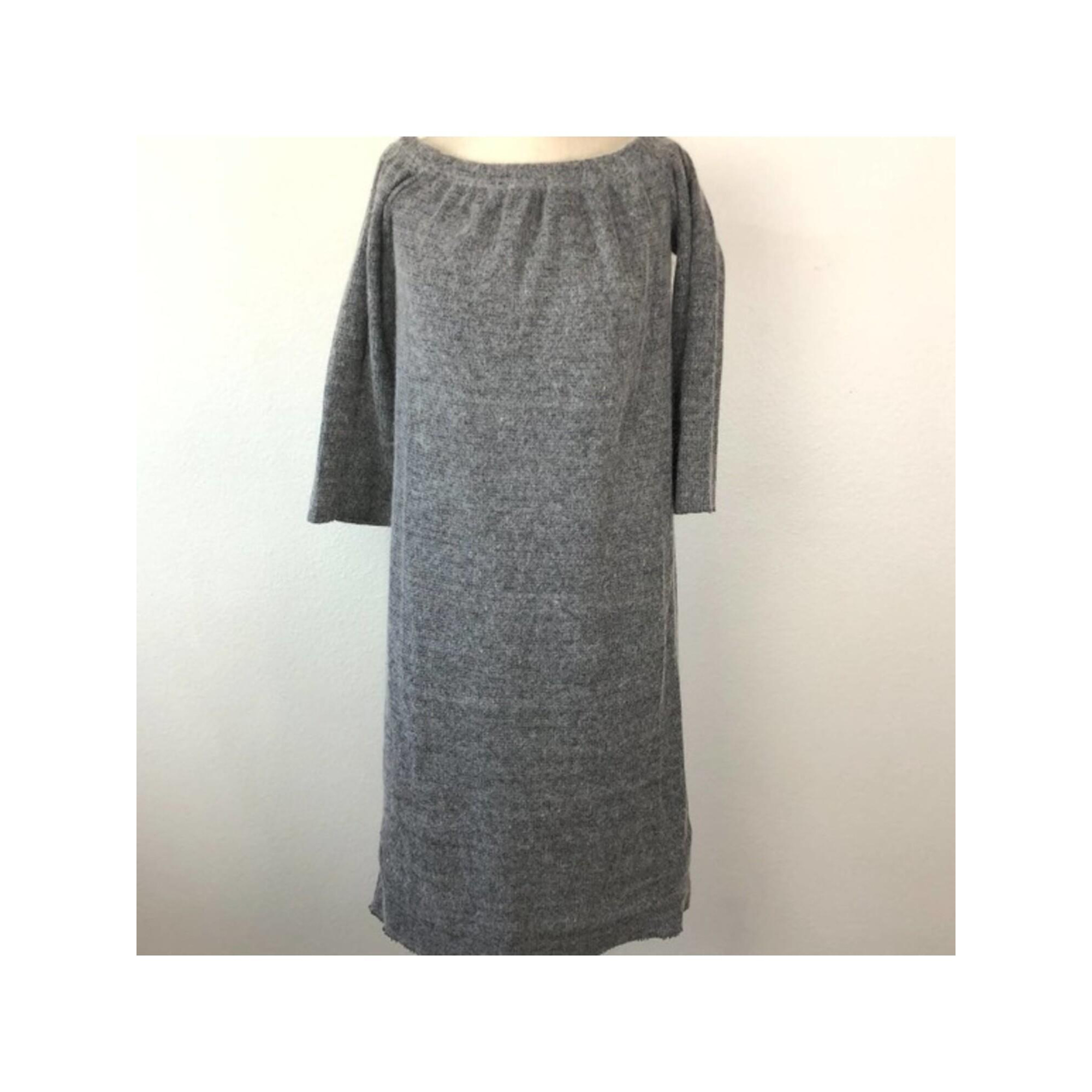 ECRU LAB Womens Gray Long Sleeve Off Shoulder Knee Length Shift Dress Size: M
