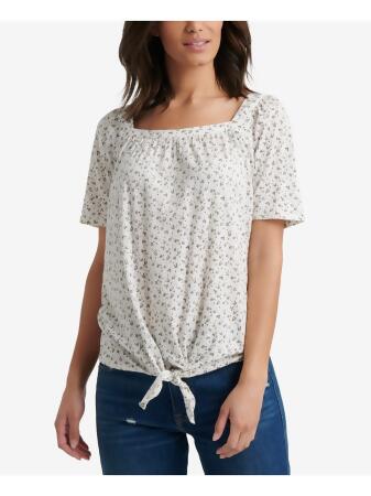 Lucky Brand Square Neck Printed Top