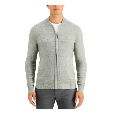 TASSO ELBA Mens Gray Full Zip Cardigan Sweater S 