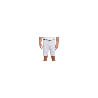 HYBRID APPAREL Mens White Flat Front, Printed Stretch Shorts 32 Waist 