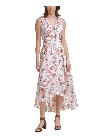 Calvin klein floral hot sale chiffon maxi dress