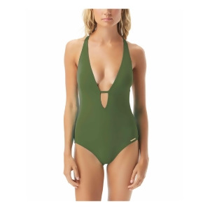 UPC 193144931450 product image for Vince Camuto Women's Green Plunge Neckline With Strap Strappy Riviera One Piece  | upcitemdb.com
