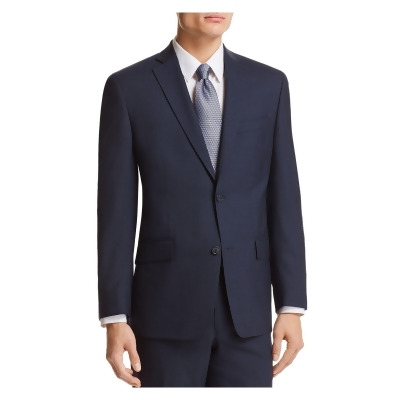 MICHAEL KORS Mens Navy Single Breasted, Stretch, Classic Fit Wool Blend Suit Separate Blazer Jacket 38R 