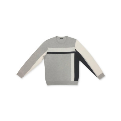 ALFANI Mens Gray Printed Crew Neck Classic Fit Pullover Sweater XL 
