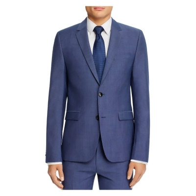 HUGO BOSS Mens Blue Single Breasted, Wool Blend Suit Jacket 42L 
