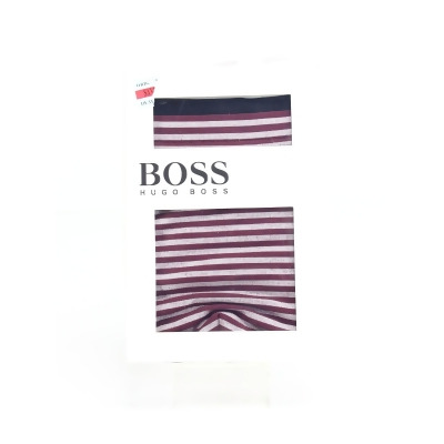 HUGO BOSS Mens Maroon Cotton Blend Striped Everyday Trunk Size: L 