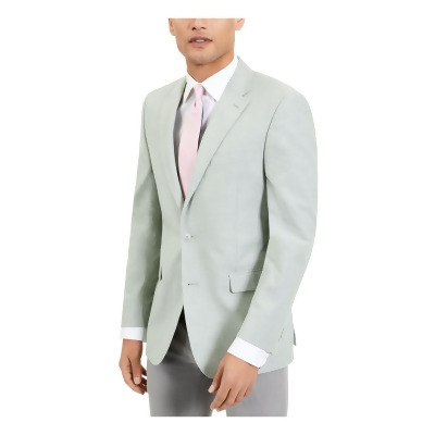 TOMMY HILFIGER Mens Green Single Breasted, Blazer 44S 