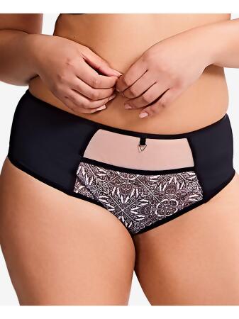SCULPTRESSE Intimates Black Solid Everyday Brief Plus Size: 6XL 