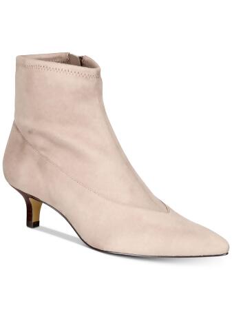 beige kitten heel booties