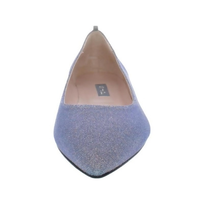 SJP Womens Blue Sparkle Cushioned Story Pointed Toe Slip On Leather Dress Ballet Flats 37.5 
