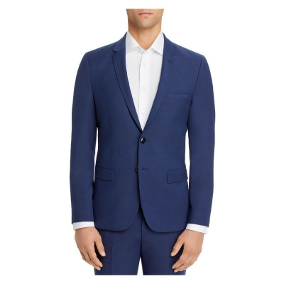HUGO Mens Boss Red Label Arti Blue Lined Single Breasted Extra Slim Fit Suit Separate Blazer Jacket 40L 