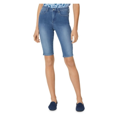 NYDJ Womens Blue Denim Pocketed Zippered Riveted Side Seam Capri Pants Petites 16P 