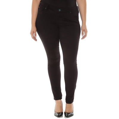 SLINK JEANS Womens Black Denim Pocketed Zippered Stretch Skinny Jeans Plus 12 