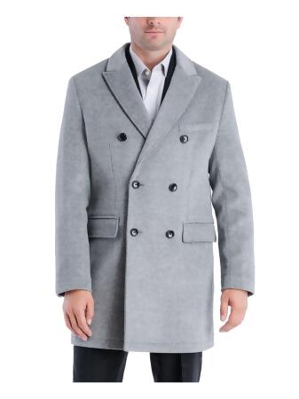 MICHAEL KORS Mens Gray Double Breasted, Top Coat 46L 