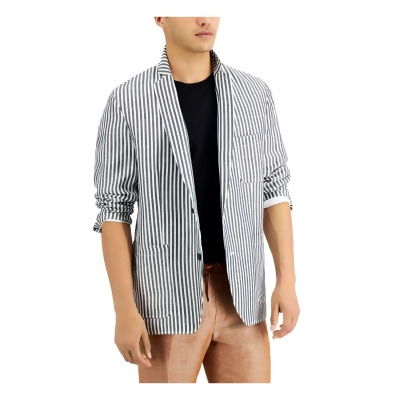 INC Mens Black Single Breasted, Striped Blazer Jacket XS 