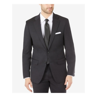 CALVIN KLEIN Mens Black Single Breasted, Skinny Fit Stretch Suit Blazer 44 SHORT 