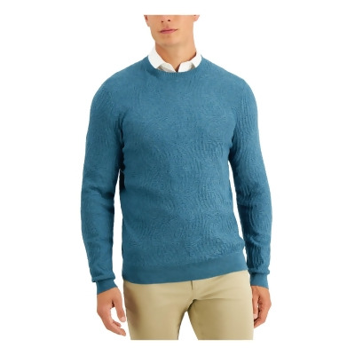 TASSO ELBA Mens Teal Crew Neck Pullover Sweater XL 