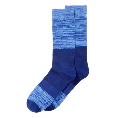 BAR III Mens Blue Color Block Heather Space-Dyed Arch Support Dress Crew Socks 7-12 