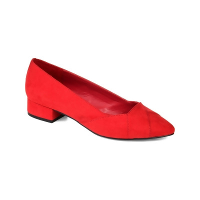 JOURNEE COLLECTION Womens Red Comfort Justine Pointed Toe Block Heel Slip On Heeled Loafers 12 M 