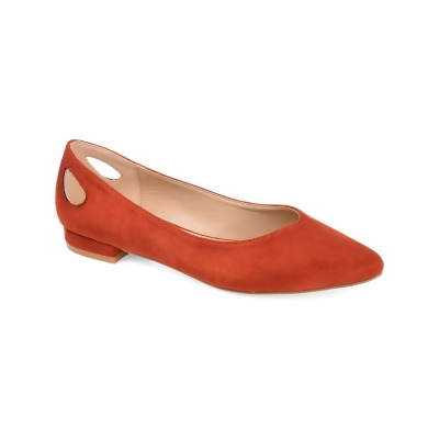 JOURNEE COLLECTION Womens Rust Red Cut Outs Comfort Devon Almond Toe Slip On Ballet Flats 7 