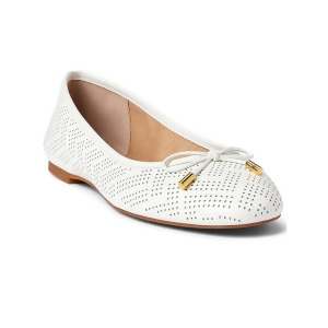 UPC 195167098899 product image for Ralph Lauren Womens Snow White Padded Perforated Bow Accent Jayna Round Toe Slip | upcitemdb.com