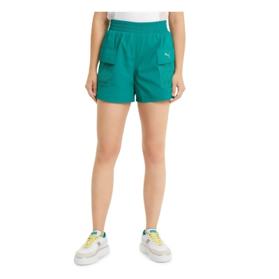 PUMA Womens Green Stretch Pocketed Cargo Shorts M 
