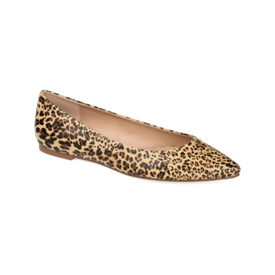 JOURNEE COLLECTION Womens Brown Leopard Print Comfort Moana Pointed Toe Slip On Ballet Flats 8 M 