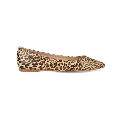 JOURNEE COLLECTION Womens Brown Leopard Print Comfort Moana Pointed Toe Slip On Ballet Flats 6.5 M 