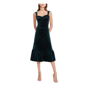 UPC 192115840654 product image for Betsey Johnson Womens Green Stretch Ruffled Ruched Smocked Back Bodice Sleeveles | upcitemdb.com