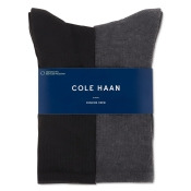COLE HAAN Mens 6 Pack Gray Assorted Ribbed Cushioned Moisture Wicking Arch Support Casual Crew Socks 7-12