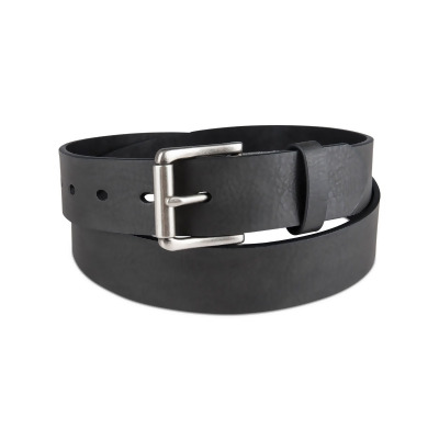 SUN STONE Mens Black Adjustable Logo Faux Leather Dress Belt M 