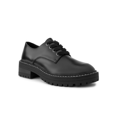 SUGAR Womens Black 1 Platform Stitch Detailing Comfort Kaelie Round Toe Block Heel Lace-Up Oxford Shoes 9.5 M 