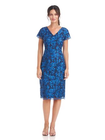 Js collections mesh embroidered cocktail clearance dress