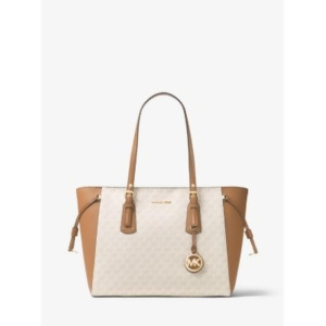 UPC 192877789567 product image for Michael Kors Women's Ivory Voyager Feet Logo Faux Leather Logo Hardware Double F | upcitemdb.com