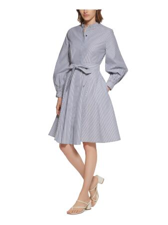 calvin klein tie front shirt dress