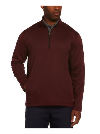 HYBRID APPAREL Mens Maroon Long Sleeve Mock Neck Quarter-Zip Pullover  Sweater M