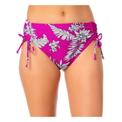 California Waves Women's Multi Color Floral Stretch Tie Details Lined Moderate Coverage Side Tie Swimsuit Bottom XL 