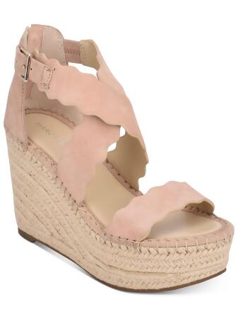 MARC FISHER Womens Beige Scalloped Crisscross Straps 1-1/2