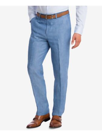 Sky Blue Slim Fit Pants - Flat Front