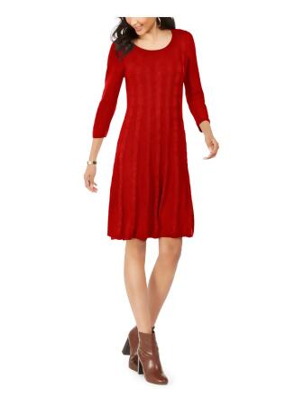 LOUIS VUITTON Beige and red sweater dress, 3/4 length sl…